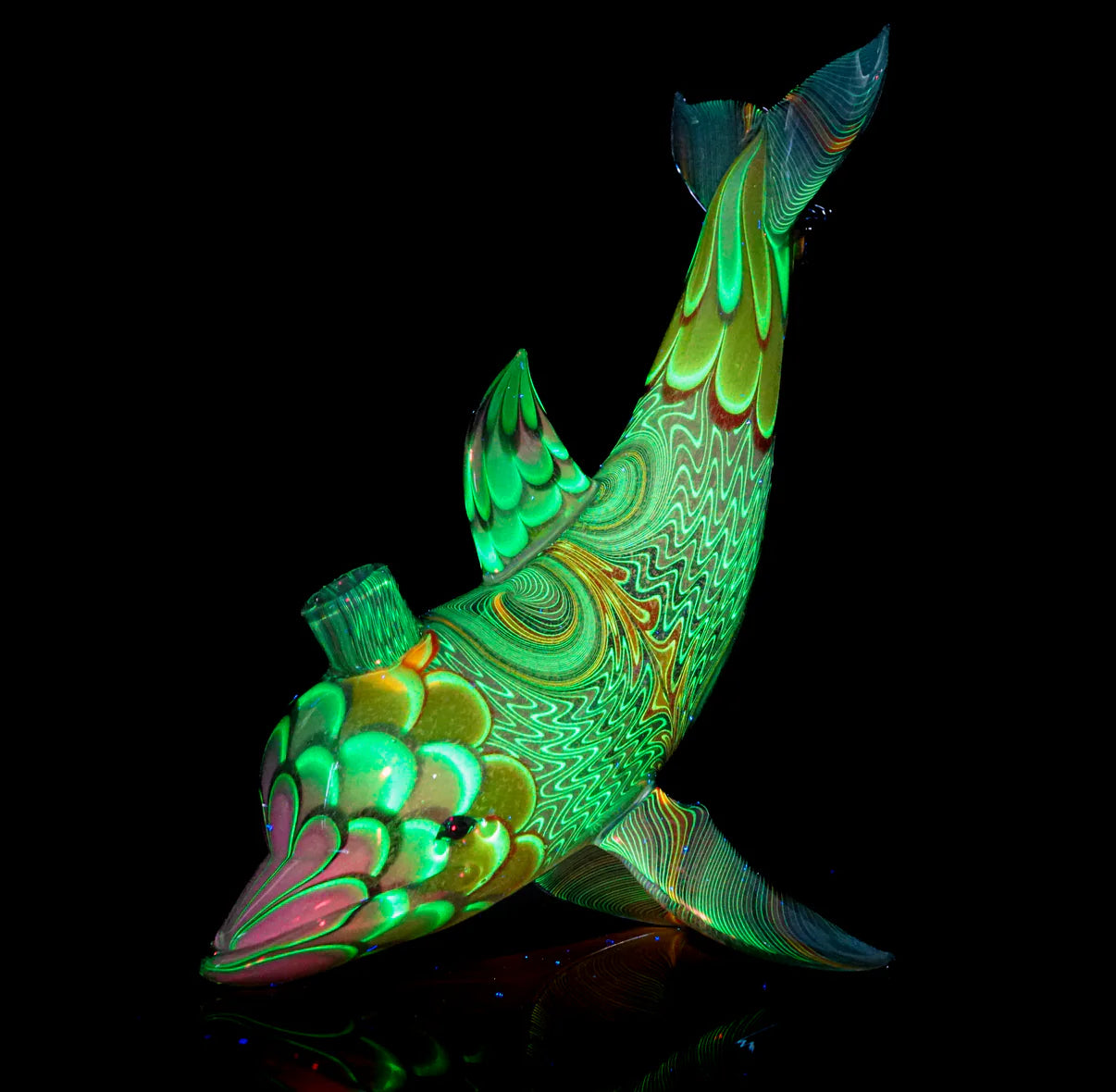 Hawaiian Pacific Double Inlayed Gold and Magenta Dichroic