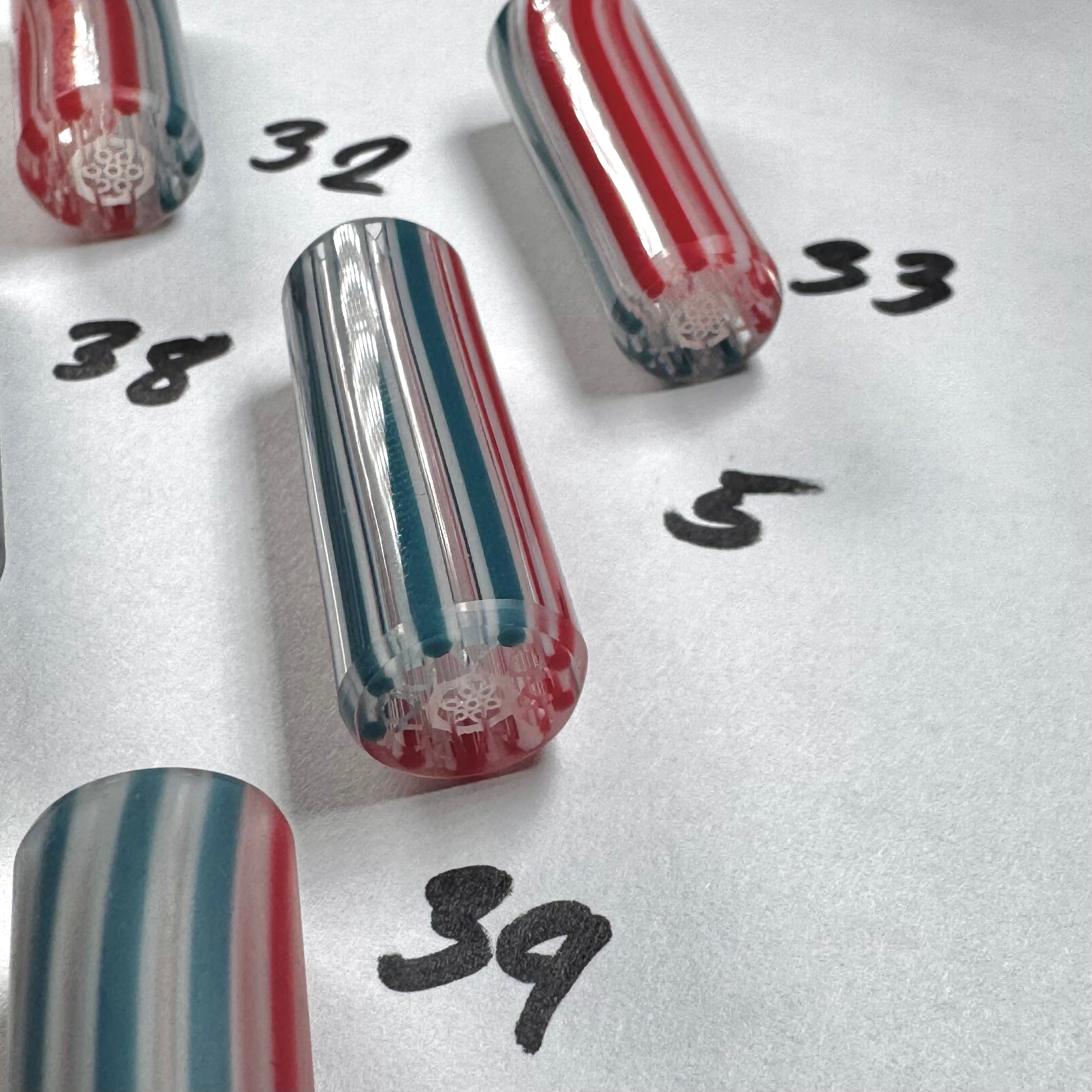Starwhite Fine Line Design, Pacific Coral Blue, & Cherry Apple Red • V.1