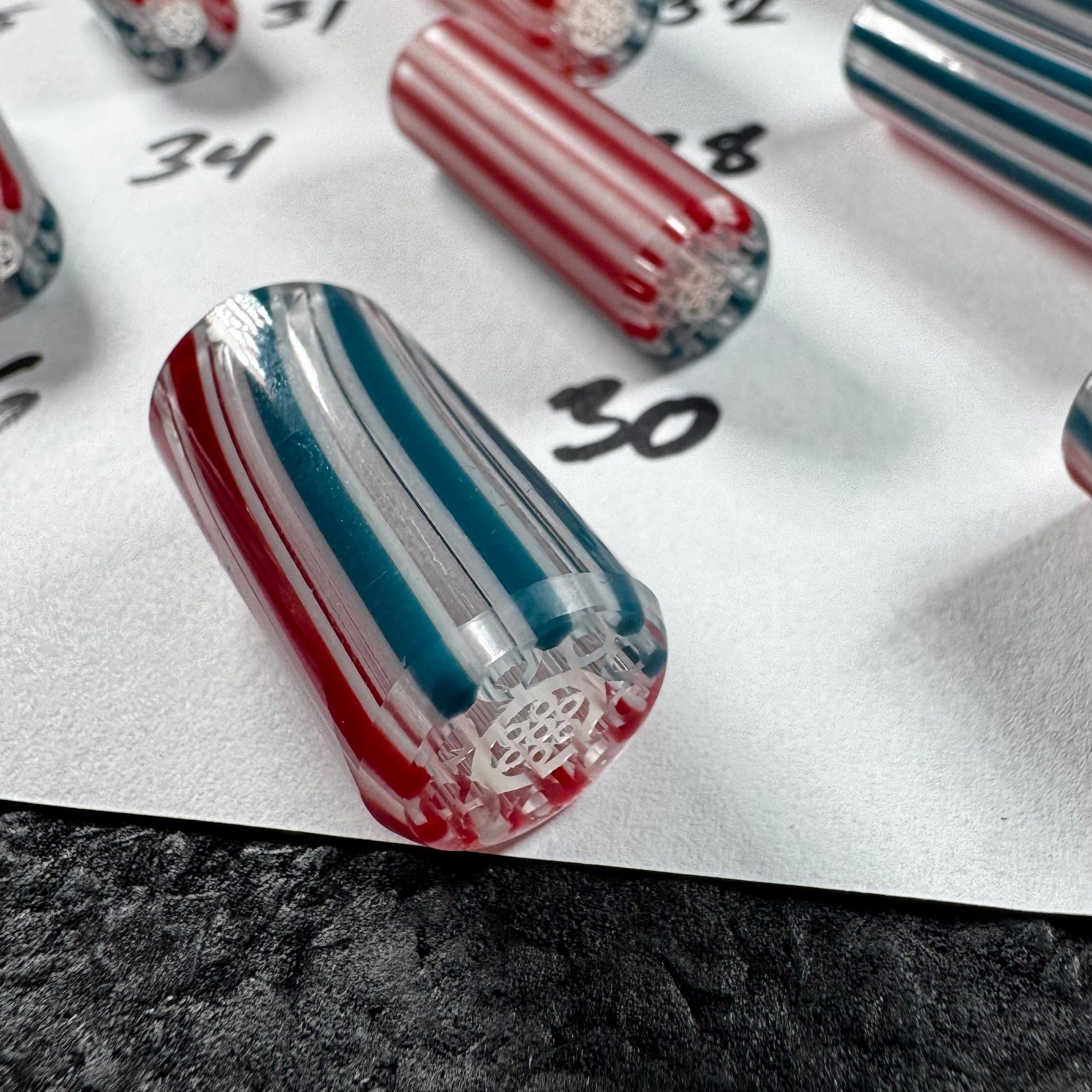 Starwhite Fine Line Design, Pacific Coral Blue, & Cherry Apple Red • V.1