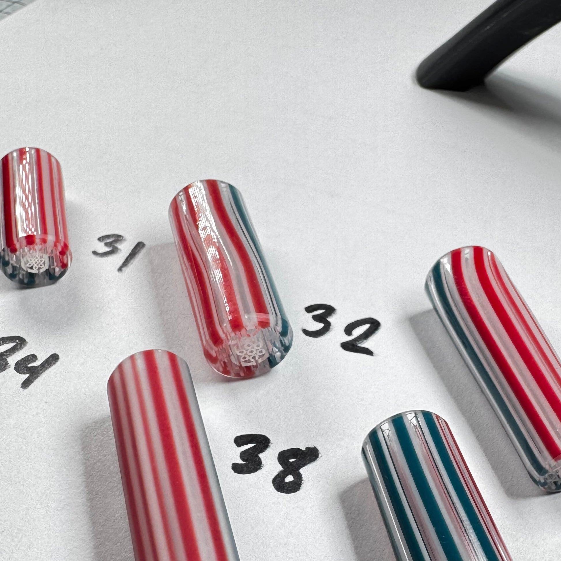 Starwhite Fine Line Design, Pacific Coral Blue, & Cherry Apple Red • V.1