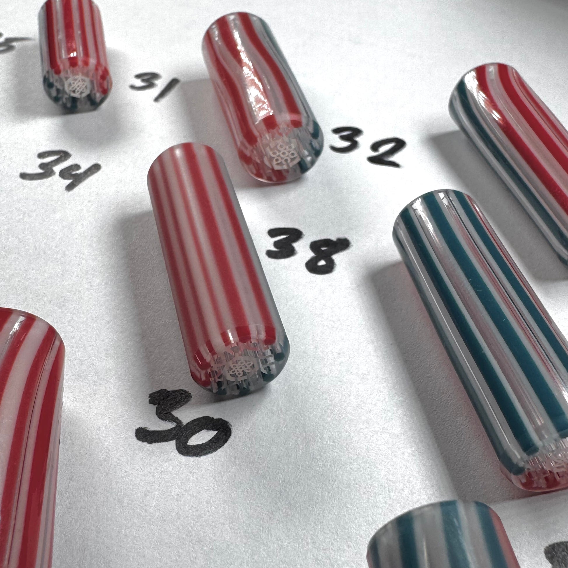 Starwhite Fine Line Design, Pacific Coral Blue, & Cherry Apple Red • V.1