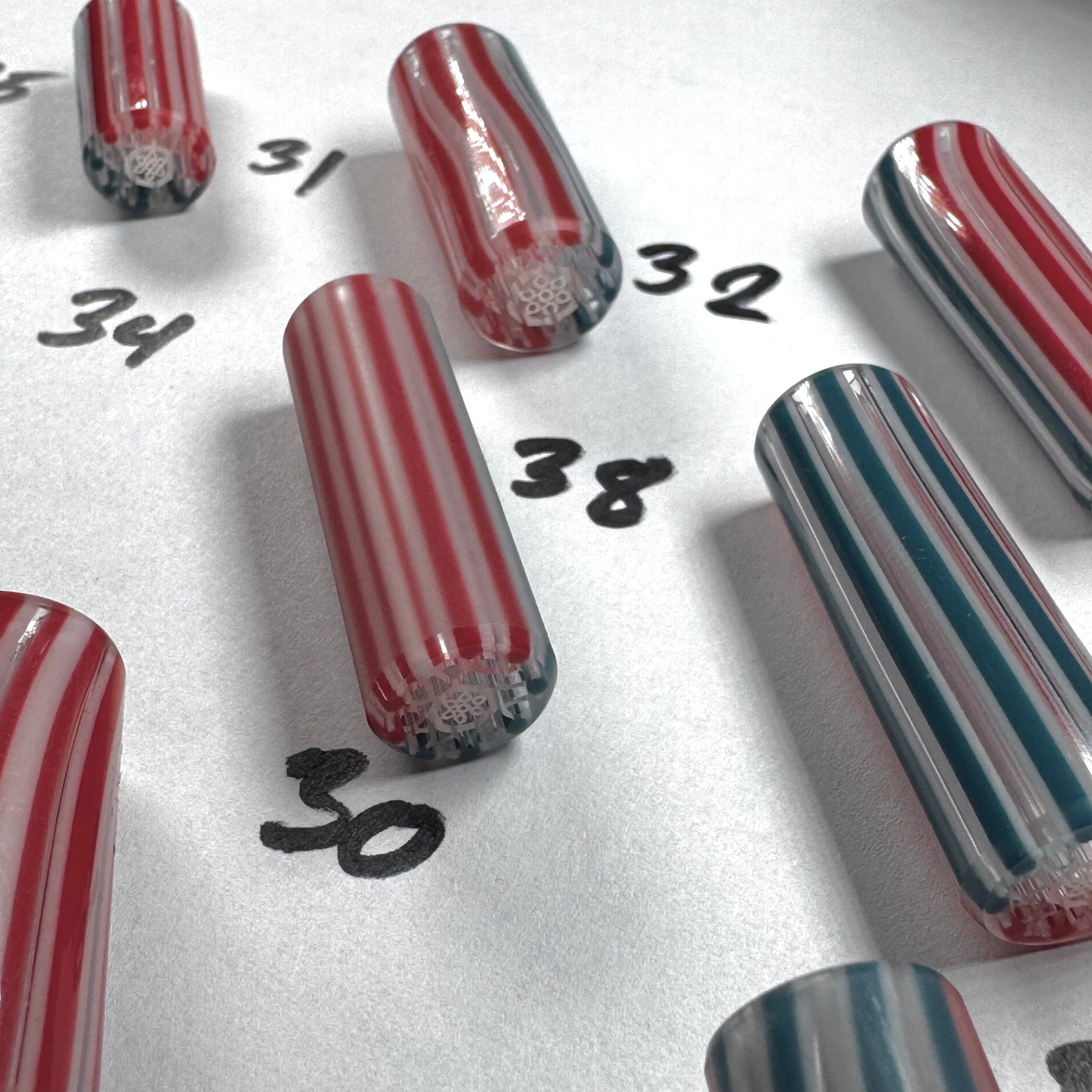 Starwhite Fine Line Design, Pacific Coral Blue, & Cherry Apple Red • V.1